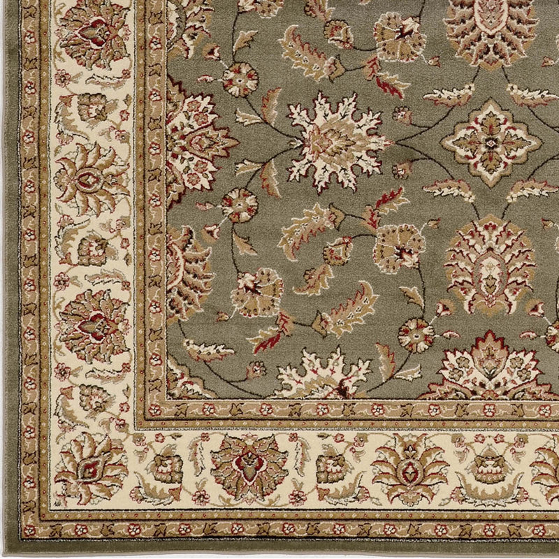 Tapis traditionnel sauge Como, Rectangle 2 pi 2 po x 7 pi 7 po