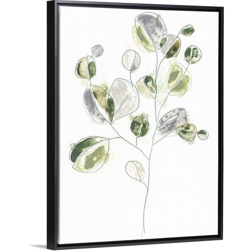 Sea Greens II, art mural sur toile, H 18 po x l 14 po, Toile avec cadre noir