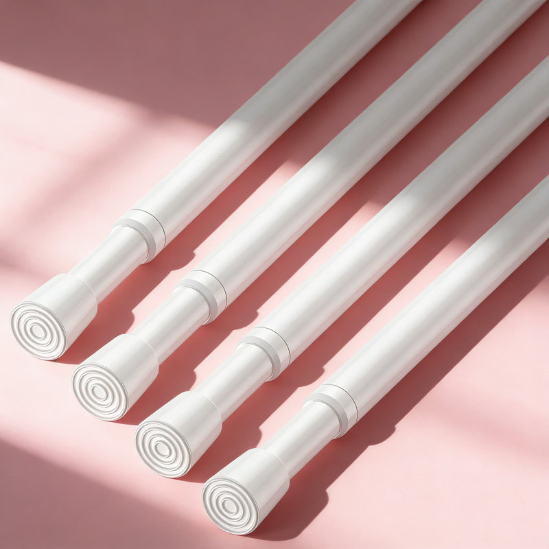 Tringles à rideaux réglables à tension de ressort - aucune installation de perceuse, conception à ressort extensible pour une installation facile, robuste et antidérapante