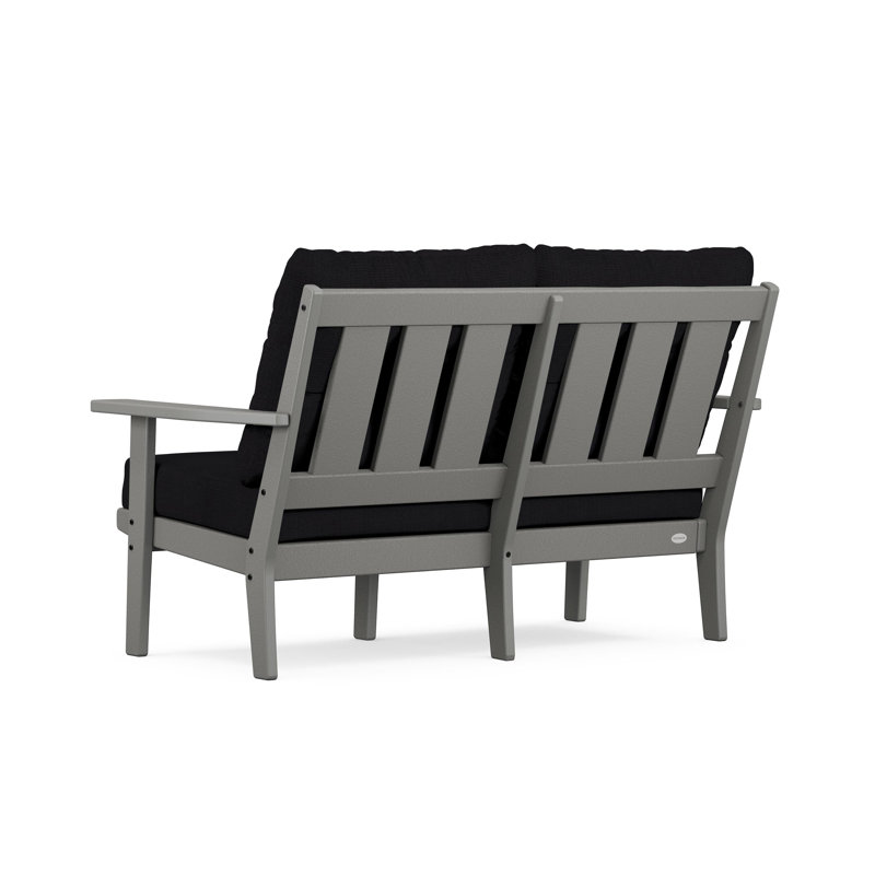 Lakeside Oxford Deep Seating Loveseat, Slate Gray, Midnight Linen
