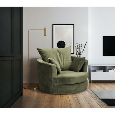 Curwood Upholstered Swivel Barrel Chair