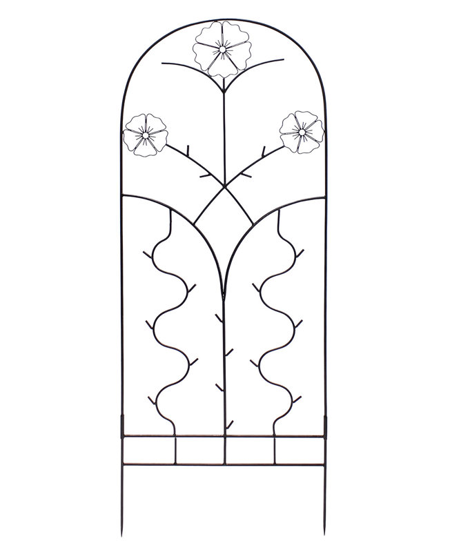 Primrose Black Wrought Iron Garden Trellis