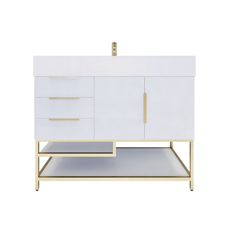 Ensemble de meuble-lavabo simple 42 po Glasgow, Blanc ultrabrillant