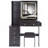 37-Inch Middle Size Left Bedside Cabinet Vanity Table Set With Cushioned Stool, 2 AC+2 USB Sockets, Hair Dryer Stand, And Large Touch Control LED Sliding Mirror, 3-Color Switch-355522107