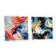 «Colorful Artistic Expression Marble Swirls» - ensemble de 2 verres muraux abstraits en acrylique-103927969