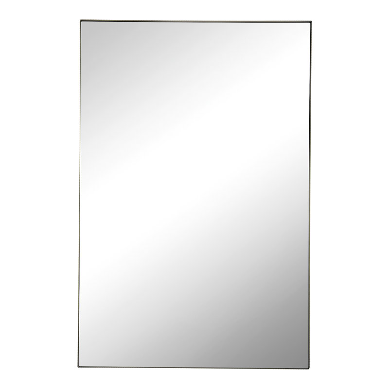 Brette Metal Flat Wall Mirror, Black