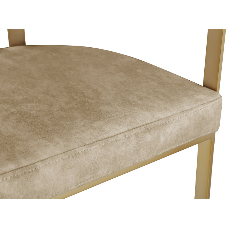 Marcello Velvet Ladder Back Arm Chair, Beige Velvet