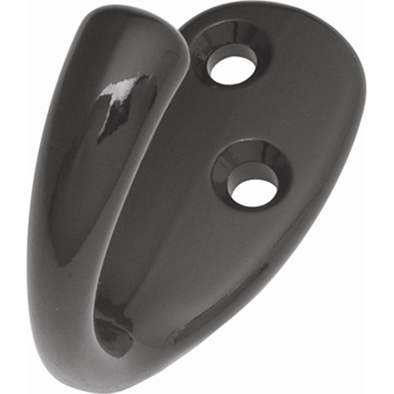 Utility Zinc Wall Wall Hook, Black