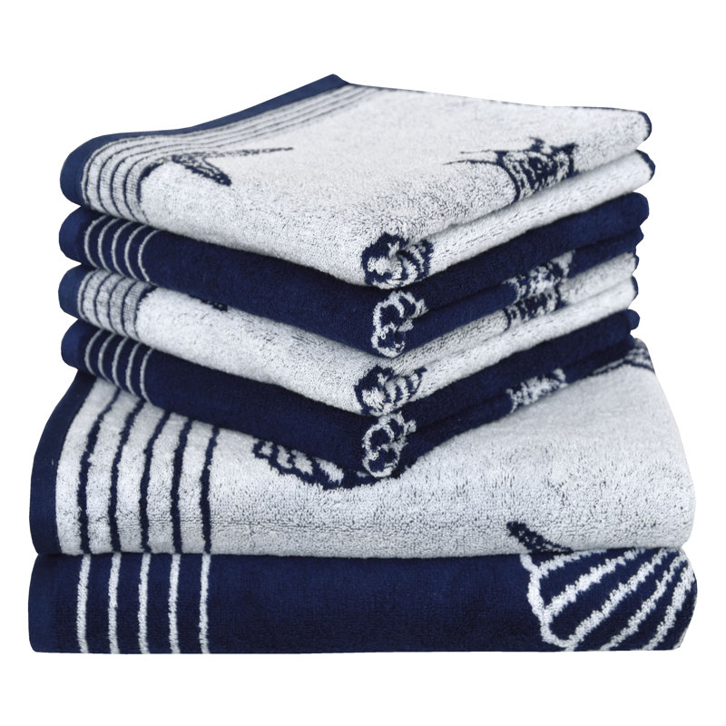 Dyckhoff Towel Seashell, Navy Blue