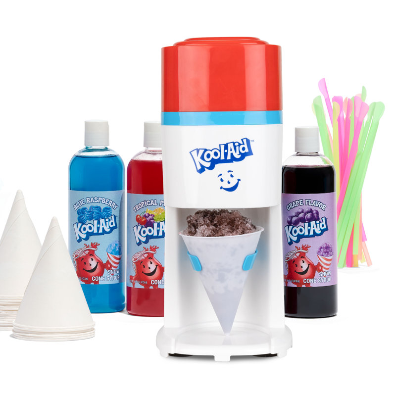 Nécessaire de réception Kone-Aid, 3 sirops aromatisés 16 oz, 20 cônes et pailles cuillère, bombe pop, Bomp Pop
