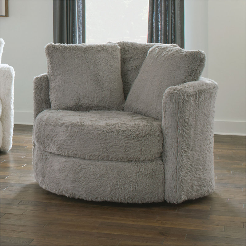 Chaise ronde de style contemporain 1pc, Gris