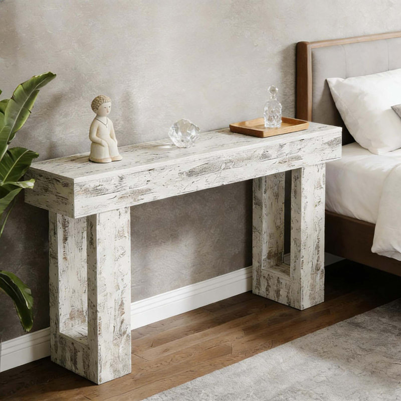 Console rustique en bois avec beaucoup d'espace de rangement