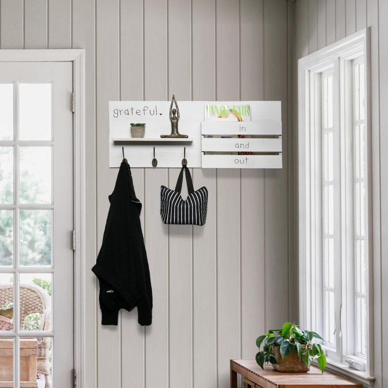 Addie Joy Solid Wood Wall Organizer