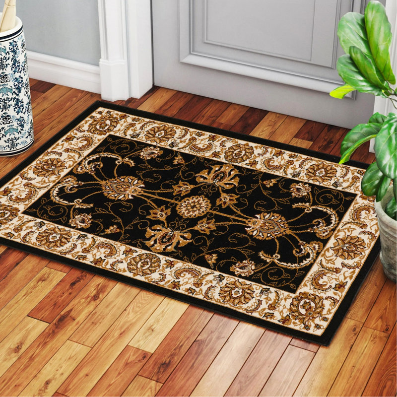 Black Area Rug, Rectangle 2' x 3'