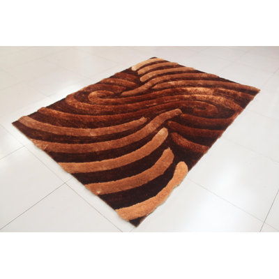 Tapis brun tissé à la machine Arron