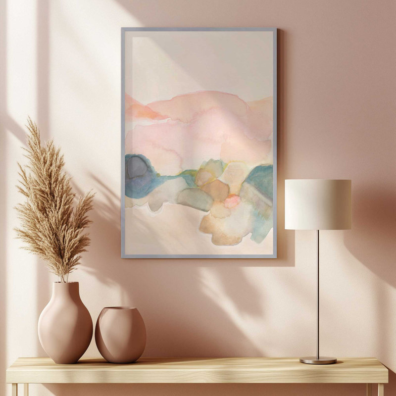 «Pastel Watercolor Dreams II», reproduction, Cadre de coin ouvert en zinc patiné, H 15,25 po x l 12,25 po