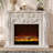 White Solid + Manufactured Wood Electric Fireplace-1776341439