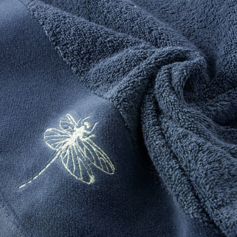 Maribella Midweight Jacquard Hand Towel, Navy Blue