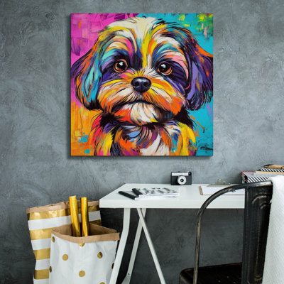  'Woof Shih Tzu' by Rich Monet Canvas Wall Art, 26" x 26"