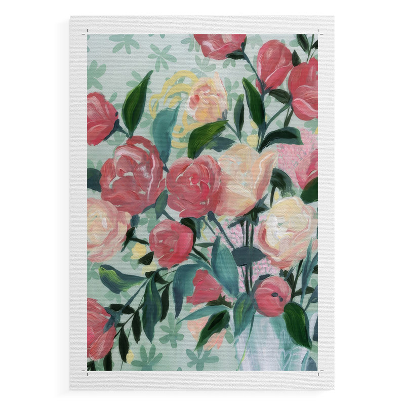 Painted Posies II - Impression sur toile seulement - NON-CADRE, H 18 po x l 12 po