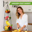 Panier à fruits suspendu à 3 niveaux avec crochet banane, paniers suspendus robustes en fil de fer de 36 pouces pour le rangement de la cuisine, organisateur de légumes (y compris le support d'installation)