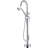 Freestanding Tub Filler Bathtub Faucet Chrome with Hand Held Shower Floor-Mount-129764437