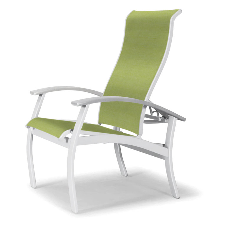 Chaise de patio Askar, Blanc, Lime 38D Sunbrella®, Blanc brillant