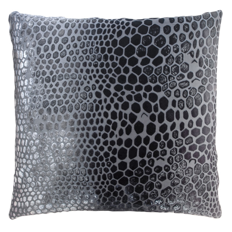 Snakeskin Square Velvet Pillow Cover & Insert, 22"H x 22"W, Wildberry