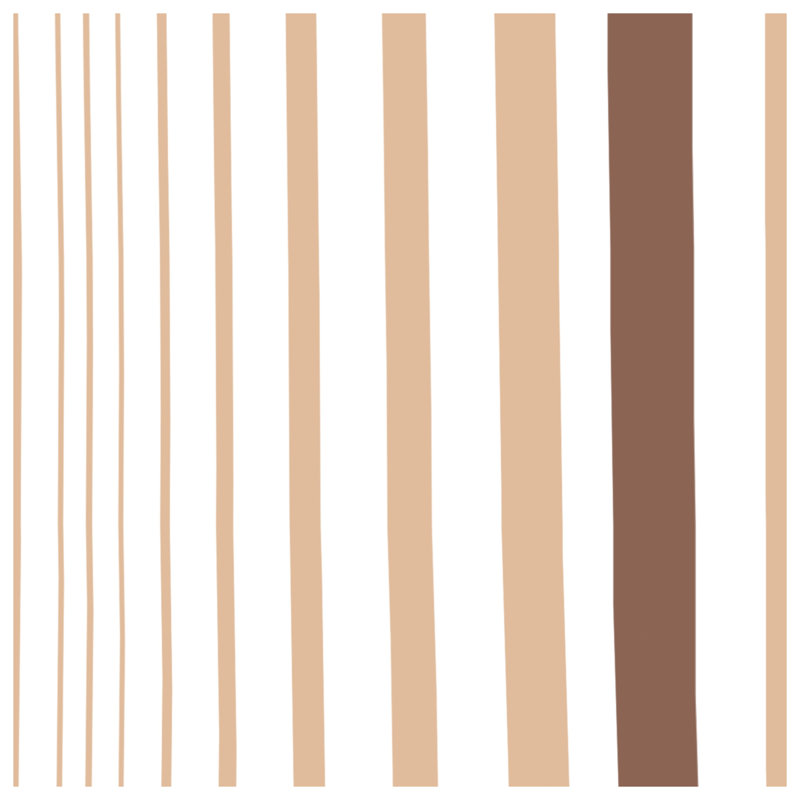 Rideaux de douche à rayures beige et brun très longs, L 70 po x H 84 po