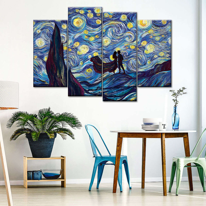 «Lover's Rendezvous Starry Night», reproduction sur toile, H 27 po x l 43 po x P 1,25 po