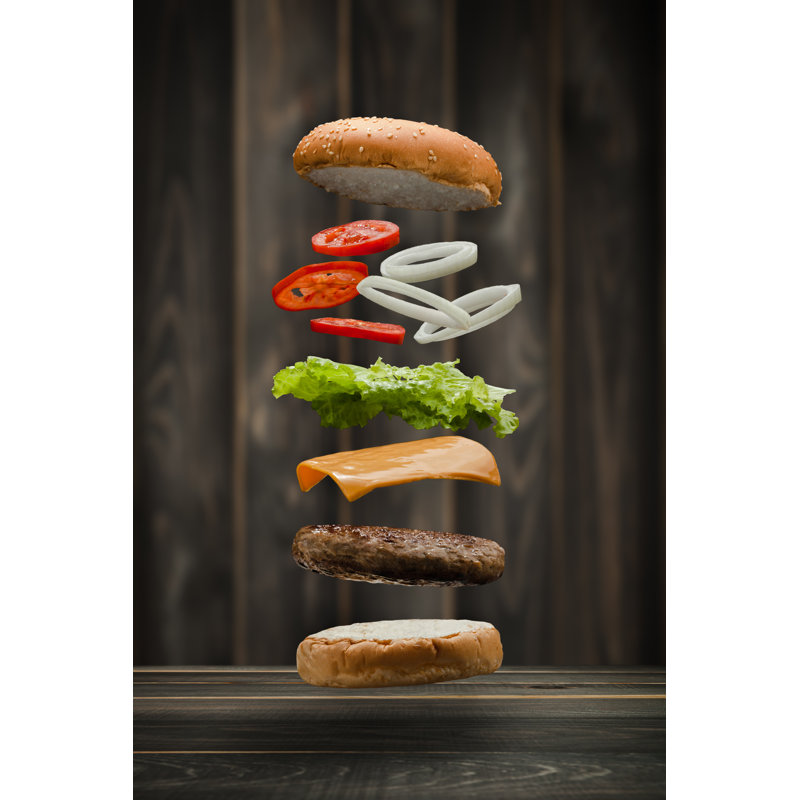 Grilled Beef Burger by AEyZRiO - Wrapped Canvas Print, 46cm H x 30cm W