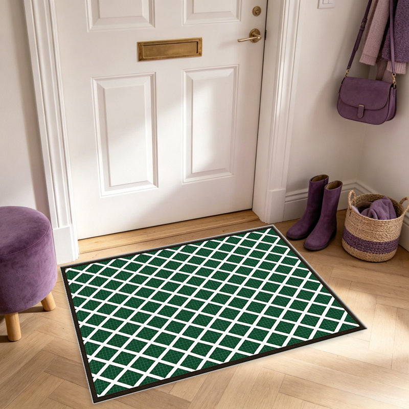 Forest Emerald Green Lattice area rugs for Living Room, Soft and Comfortable, Suitable for all seasons, easy to maintain, machine washable Indoor floor mat, Under Table Farmhouse suitable for Bedroom, Dining Room, Study, Patio, Balcony, Home Decor