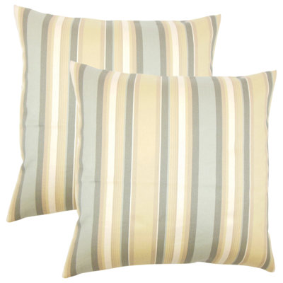  Striped Cotton Throw Pillow