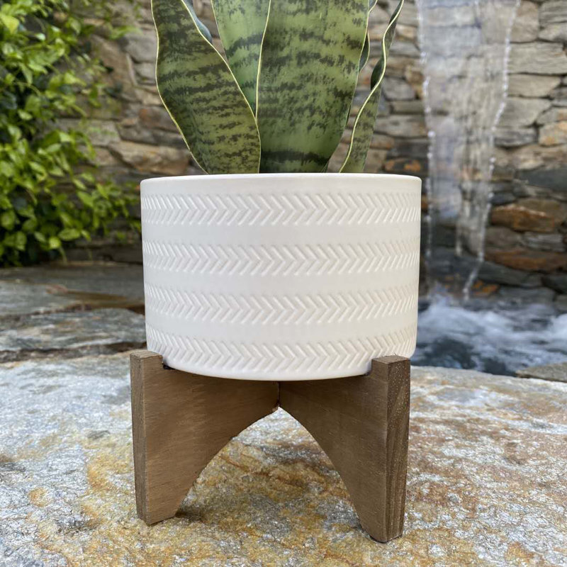 Heavenly Handmade Ceramic Pot Planter, White