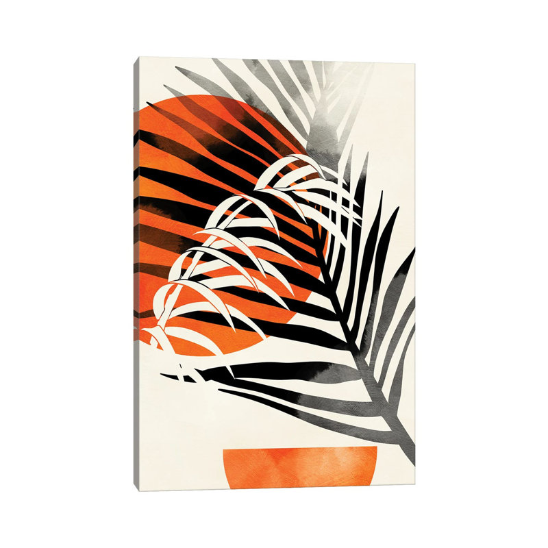 «Palm Leaves» par Ana Rut Bré - impression d'art graphique, Aucun mat, H 60 po x l 40po x P 1,5 po, Toile tendue