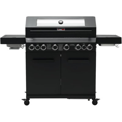 COSMOGRILL 6 - Burner Freestanding Liquid Propane and Propane 96222.39 BTU Grill with Side Burner