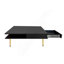 Table basse haute brillance avec 4 pieds dorés et 2 petits tiroirs-122434991