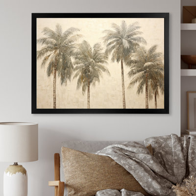 Minimalisme rétro, tranquillité tropicale, palmiers I - palmiers, impression sur toile, palmiers