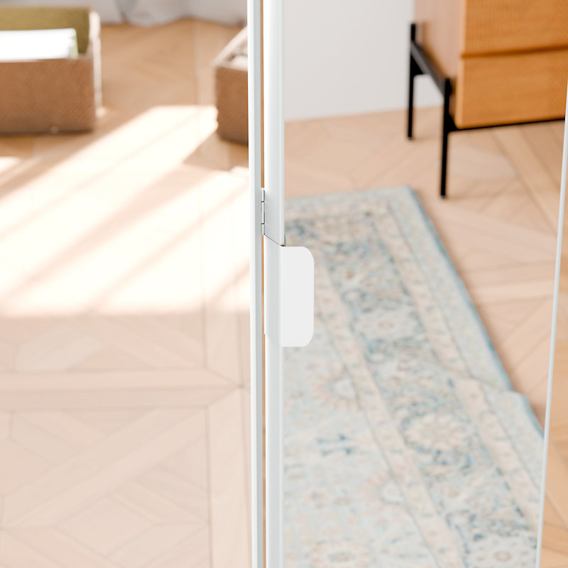 30 in. x 80 in. White Mirrored Glass Full Lite Bi-Fold Door