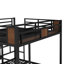 Lit superposé avec espace de rangement sur le lit supérieur, lit inférieur avec cintres et tablettes, peu encombrant / réduit le bruit