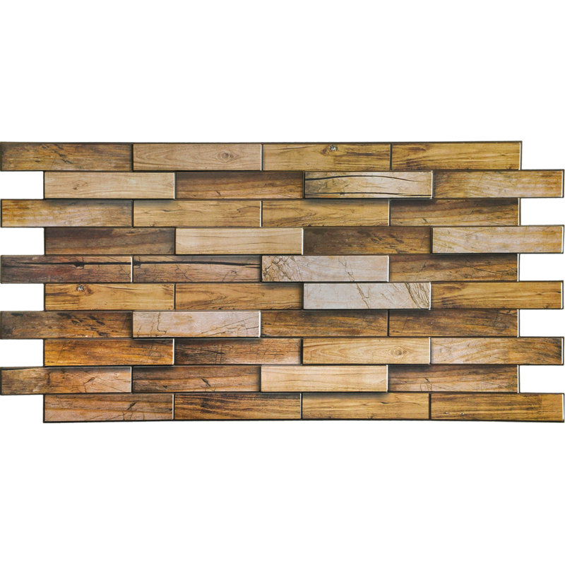 Panneau mural 3D 19 po x 39 po (paquet de 5), Brun jaunâtre