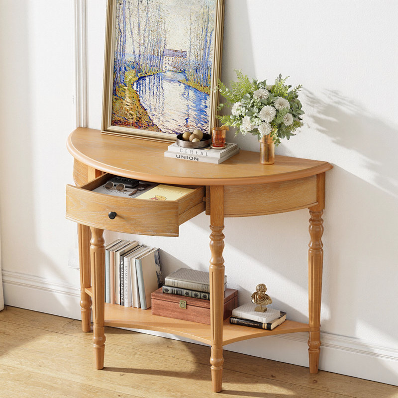 Console campagnarde avec tiroir et tablette Farmhouse, Beige