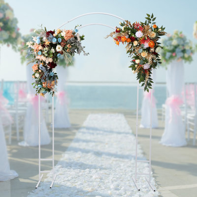 59'' W x 19.7'' D Steel Round Wedding Backdrop Arch, for Garden Decoration