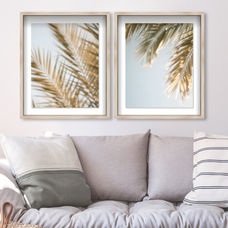Palm Visions Set Shadowbox Floral & Botanical Print by Oliver Gal, Black Frame, 16 x 20, 21.5"H x 25.5"W