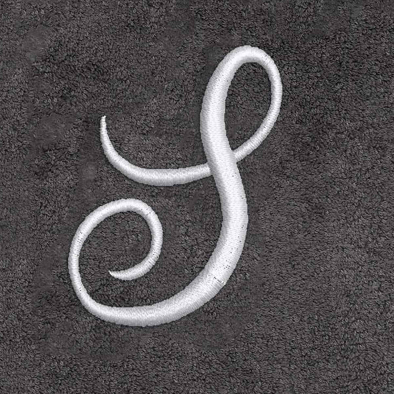 Winston Porter Granite/Silver Script Monogram Hand Towel Letter S
