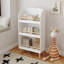 Bibliothèque pour enfants, bibliothèque à 3 niveaux, organisateur de livres, armoire de rangement pour jouets, blanc