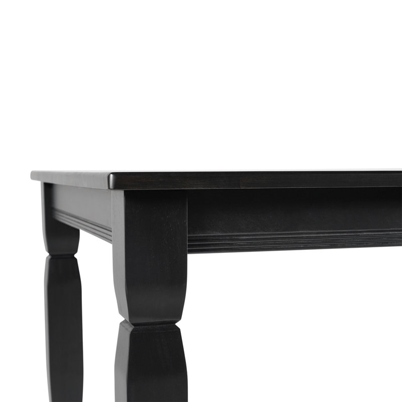 Solid Wood Commercial Grade Dining Table with Turned Legs, 36.25" W x 47" L, Black