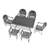 Cast Aluminum Patio Furniture With Black Frame And Seat Cushions-1465346516
