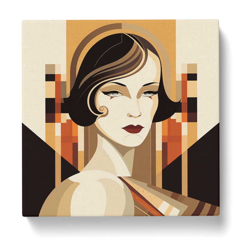 Art Deco Woman Mid-Century - Print, 50cm H x 50cm W x 3cm D