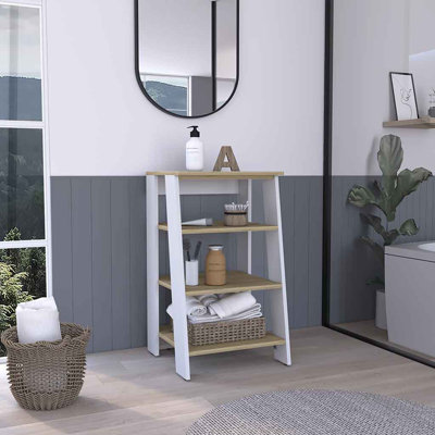 Rangement à tablettes à 4 niveaux pour salle de bain, table d'appoint, salon